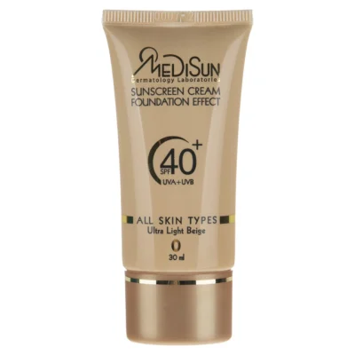 نمای کناری کرم ضدآفتاب رنگی مدیسان مدل Ultra Light Beige SPF۴۰ مناسب انواع پوست، حجم ۳۰ میلی لیتر اصل عمق قاب و پروفایل