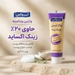 نمای بسته بندی وازلین ایروکس مدل Zinc Oxide مناسب برای انواع پوست وزن 80 گرم برچسب و بسته بندی