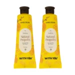نمای بسته بندی کرم مرطوب کننده ویت یو مدل NATURAL PROPOLIS حجم 50 میلی لیتر بسته 2 عددی برچسب و بسته بندی