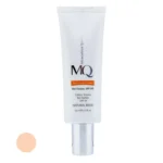 نمای جزئیات کرم ضدآفتاب رنگی ام کیو SPF۵۰ مدل NATURAL BEIGE BIO TACHES مناسب انواع پوست، حجم ۵۵ میلی لیتر اصل حرکت و نصب پشتی