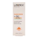 نمای جزئیات کرم ضد آفتاب رنگی لیپورکس SPF 50 مدل L-O مناسب پوست های معمولی و چرب حجم 40 میلی لیتر حرکت و نصب پشتی