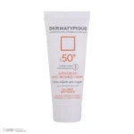 نمای جزئیات کرم ضد آفتاب بدون رنگ درماتیپیک SPF۵۰ مدل Anti_redness محافط UVB, UVA مناسب انواع پوست حجم ۴۰ میلی لیتر اصل حرکت