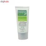 نمای بسته بندی ژل مرطوب کننده درماسیف مدل ACNE-DERM حجم ۴۰ میلی لیتر برچسب و بسته بندی