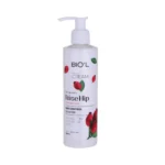 نمای جزئیات کرم مرطوب کننده صورت و دست بیول مدل Rose Hip مناسب پوست های حساس آسیب دیده حجم 250 میلی لیتر پرداخت و جزئیات مواد