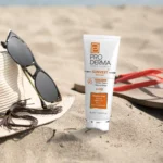 نمای کناری کرم ضد آفتاب رنگی پرودرما، SPF ۹۰، مدل ۹۰ Sunvest، مناسب انواع پوست با تنالیته متوسط و حجم ۴۰ میلی لیتر، ضدآب، فاق