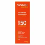 نمای جزئیات کرم ضد آفتاب رنگی صورت اسپارک وودن SPF 50 مدل جوجوبا مناسب برای انواع پوست حجم 50 میلی لیتر حرکت و نصب پشتی