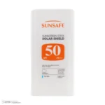 نمای در اتاق استیک ضد آفتاب بی رنگ صورت و بدن سان سیف SPF ۵۰ مدل Solar Shield محافظ در برابر اشعه UVA UVB مناسب برای پوست خشک
