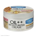 نمای کناری کرم مرطوب کننده کامان مدل ++ Oil حجم ۲۵۰ میلی لیتر پروفایل و ساختار