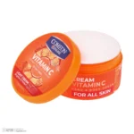 نمای کناری کرم مرطوب کننده صورت و دست کامان مدل Vitamin C مناسب انواع پوست حجم 250 میلی لیتر پروفایل و ساختار