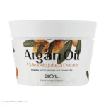 نمای جزئیات کرم مرطوب کننده بیول مدل Argan Oil با حجم 200 میلی لیتر پرداخت و جزئیات مواد