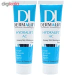 نمای جلو کرم مرطوب کننده پوست چرب درمالیفت مدل Hydralift AC Cream حجم ۵۰ میلی لیتر بسته دو عددی طراحی و جزئیات کلیدی