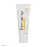 نمای جلو کرم ضد آفتاب بی رنگ صورت درمالوگ SPF 50 مدل 02 مناسب برای انواع پوست حجم 50 میلی لیتر چیدمان صفحه و نشانگرها