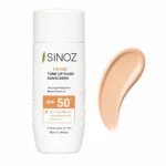 نمای جلو کرم ضد آفتاب رنگی صورت سینوز SPF 50+ مدل Tone-Up مناسب برای انواع پوست حجم 50 میلی لیتر چیدمان صفحه و نشانگرها
