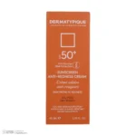 نمای جلو کرم ضد آفتاب بدون رنگ درماتیپیک SPF۵۰ مدل Anti_redness محافط UVB, UVA مناسب انواع پوست حجم ۴۰ میلی لیتر اصل چیدمان ص