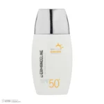 نمای جلو کرم ضد آفتاب بی رنگ صورت درمنجلین SPF ۵۰ مدل Fusion Water محافظ در برابر اشعه UVA و UVB مناسب برای انواع پوست حجم ۵۰