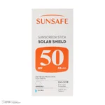 نمای کناری استیک ضد آفتاب بی رنگ صورت و بدن سان سیف SPF ۵۰ مدل Solar Shield محافظ در برابر اشعه UVA UVB مناسب برای پوست خشک ح