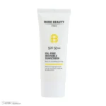 نمای کناری کرم ضد آفتاب بی رنگ صورت روبو بیوتی SPF ۵۰ مدل Niacinamide محافظ UVA،UVB مناسب برای انواع پوست حجم ۴۰ میلی لیتر اص