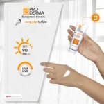 نمای کناری کرم ضدآفتاب و ضدچروک پرودرما مدل SPF۹۰، حجم ۴۰ میلی لیتر اصل عمق قاب و پروفایل