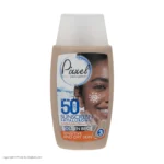 نمای کناری کرم ضد آفتاب رنگی پیکسل، ۵۰ SPF، مدل GOLDEN BEIGE، مناسب پوست نرمال، خشک و حساس تنالیته رنگ تیره حجم ۵۰ میلی لیتر،