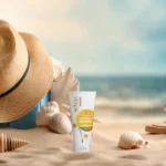 نمای کناری کرم ضدآفتاب رنگی فاقد چربی شون با رنگ طبیعی + SPF۵۰ اصل عمق قاب و پروفایل
