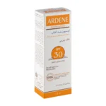 نمای کناری لوسیون ضد آفتاب بی رنگ آردن SPF 30 مدل Vitamin E مناسب پوست چرب حجم 70 میلی لیتر عمق قاب و پروفایل
