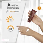 نمای جزئیات کرم ضدآفتاب آردن اکسپرت ایج مدل Vita-Sun، حجم ۴۵ میلی لیتر حرکت و نصب پشتی
